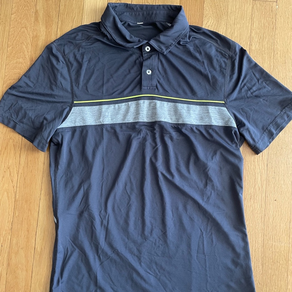 Men’s Lululemon Athletica Gray and Yellow Polo Shirt